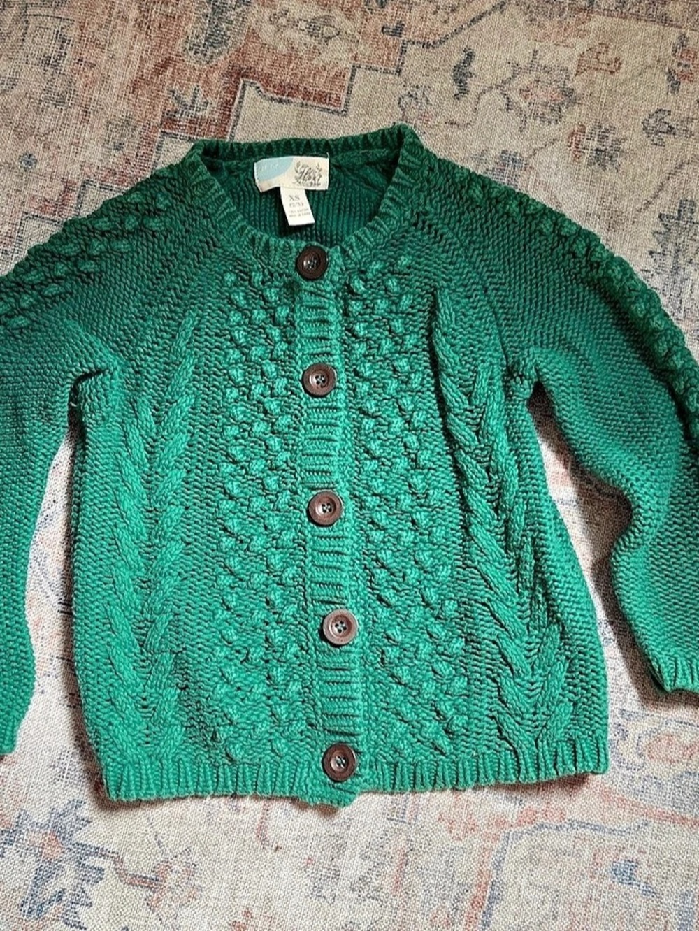 Kids Peek brand Green Cotton Cardigan Size XS